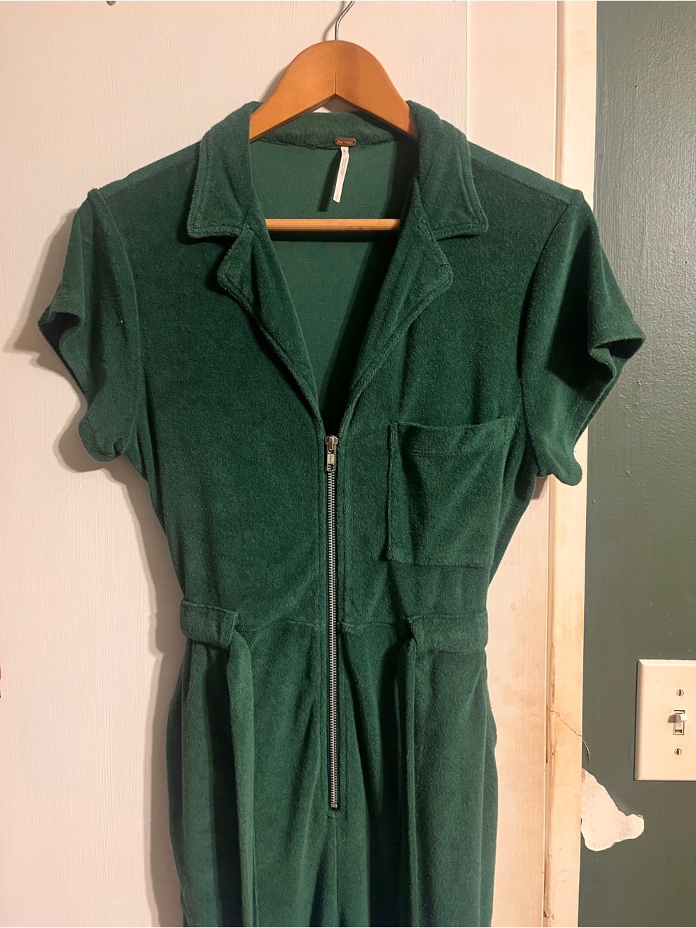 Free People Green Terry Jumpsuit Small